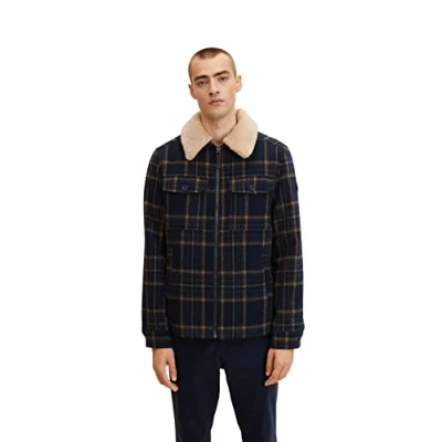 Abbildung von TOM Tailor Übergangsjacke, Herren, Größe: Large, Navy brown check