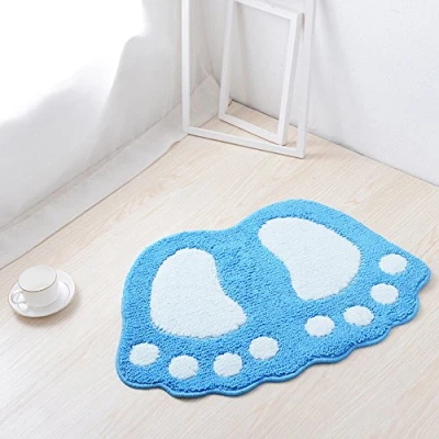 Abbildung von rutschfest Badteppich Badematte Fußspur Matten Design Weich Komfortabel für Badezimmer Schlafzimmer Küche Flur Eingang Baumwolle