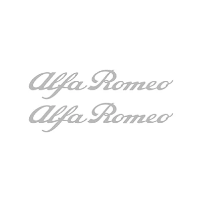 Abbildung von Alfa Romeo 21891 Selbstklebende Schrift Silberfarbe, 10 cm, 2 Stück