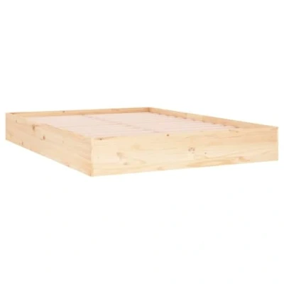 Abbildung von vidaXL Massivholzbett Bettgestell Lattenrost Doppelbett Bettrahmen Bett Schlafzimmerbett Holzbett Schlafzimmermöbel Kiefer 140x190cm