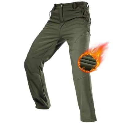 Abbildung von FREE SOLDIER Herren Winter wasserdichte Skihose Jagd Outdoor Hose Winddichte Thermohose Winterhose Softshellhose zum Klettern und Wandern(Mud Color,56)
