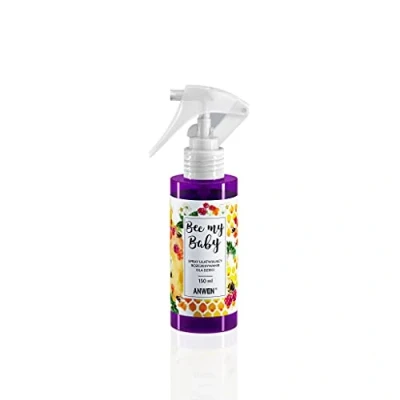 Abbildung von ANWEN Bee My Baby natürliches Spray für Kinderhaar zum Entwirren Entknoten und Kämmen mit Himbeerkaugummi Duft pflegend Sheabutter &amp; Honigextrakt