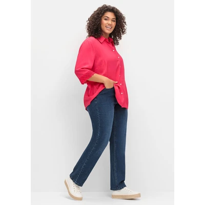 Abbildung von Sheego Gerade Jeans Straight Leg, Damen, Größe: 40, Dark blue denim