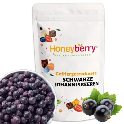 Abbildung von Gefriergetrocknete Schwarze Johannisbeeren 250g Früchte Trockenfrüchte Gefriergetrocknet zum Backen, Müsli, Kuchendekoration, Desserts