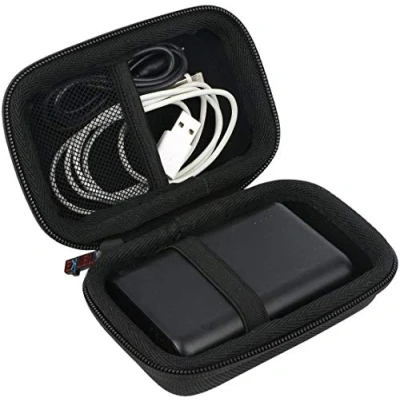 Abbildung von Khanka Hart Tasche Schutzhülle Für Anker Powerbank PowerCore 10000mAh 10000 mAh der kleine und Leichter externer Akku kompakt Ladegerät Etui Case.(Schwarz)