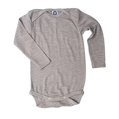 Abbildung von Cosilana, Baby Body Langarm, 70% Wolle, 30% Seide (Grau, 98 104)