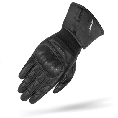 Abbildung von SHIMA STX Motorrad Handschuhe Herren Leder Lange Sommer Motorradhandschuhe Schutz Touchscreen Touren Lederhandschuhe Motorcycle Belüftet Verstärkt Scheibenwischer (Männer, Schwarz, 3XL)