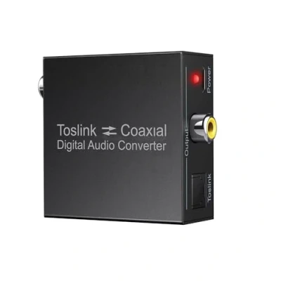 Abbildung von Queen.Y Spdif Koaxial zu Toslink Oder Optisch Koax Digitaler Audiokonverter Bidirektionaler 2 Way Audiosignaladapter Schwarz for DVD Player Speaker Headphone