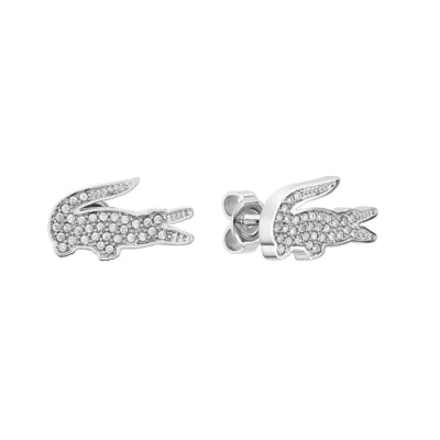 Abbildung von Lacoste Crocodile Ohrringe, Damen, Größe: One Size, Silber