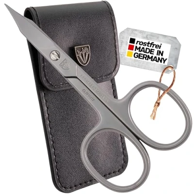 Abbildung von DREI SCHWERTER Haut &amp; Nagelschere Turmspitze Kombischere zum schneiden von Nägeln und Hautresten. Rostfreie Markenqualität MADE IN GERMANY Inhalt: Nageletui Kunstleder mit Schere
