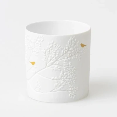 Abbildung von Räder Design Teelichthalter PORZELLANGESCHICHTEN. TEELICHTHALTER. GOLDVOGEL