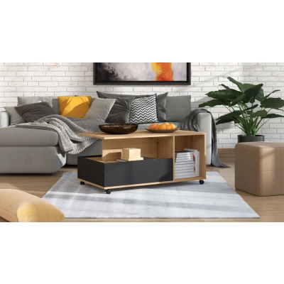 Abbildung von Home affaire Couchtisch &quot;Rivoli Kaffeetisch, mit Ablageboden und Schublade, in trendigen Farben&quot;, Breite 101 cm, rechteckig, Artisan Eiche, ideal für kleine Räume