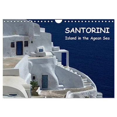 Abbildung von Santorini Island in the Agean Sea (Wandkalender 2025 DIN A4 quer), CALVENDO Monatskalender