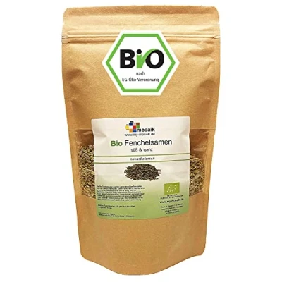 Abbildung von my mosaik Bio Fenchel ganz suess als Gewürz oder Tee Fenchelsamen Abgefüllt in Deutschland (250g)