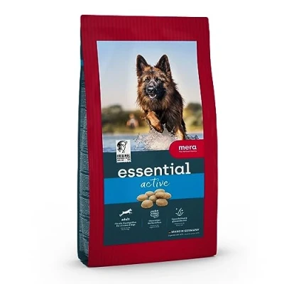 Abbildung von MERA essential Active, Hundefutter trocken für aktive Hunde, Trockenfutter mit Geflügel, gesundes Futter sportliche Omega 3 und 6 Haut Fell (12,5 kg)