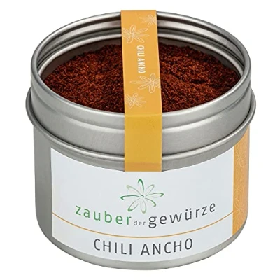 Abbildung von Zauber der Gewürze Chili Ancho, Ancho Pulver gemahlen, Premium Qualität in wiederverschließbarer Aroma Dose, 55 g