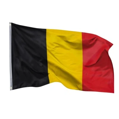 Abbildung von Aricona Belgien Flagge 90x150cm wetterbeständige Fahne mit Messingösen, 100% Polyester, robuste Doppelnaht &amp; in lebendigen Farben ideal für Flaggen Liebhaber