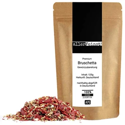 Abbildung von allerFeinst! Premium Bruschetta Tomate für Dips, Aufstriche, Saucen, Salate, Antipasti, Grillgewürze Gewürzzubereitung, 1er Pack (1 x 125g)