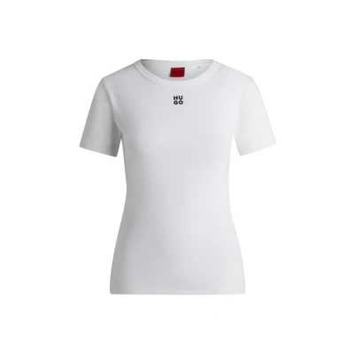 Abbildung von HUGO Deloris Tshirt basic, Damen, Größe: XS, White