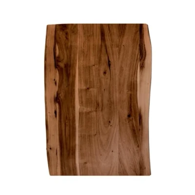 Abbildung von SAM Holzplatte 60x40 cm Tonia, Tischplatte aus Akazienholz massiv + nussbaumfarben, Baumkanten Platte für Heimwerker, geeignet Arbeitsplatten, Tische &amp; Fensterbretter