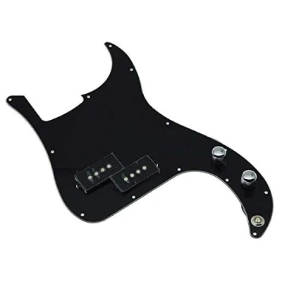 Abbildung von KAISH Vorverdrahteter Pickguard für Fender Precision Bass Gitarre, Schwarz, 3 lagig