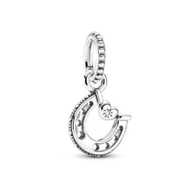 Abbildung von Pandora GOOD LUCK Horseshoe Dangle Charm, Damen, Größe: One Size, Sterling silver