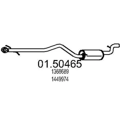Abbildung von MTS 01.50465 Mittelschalldämpfer 2100 FORD: Transit Connect Mk1 Kastenwagen, Tourneo