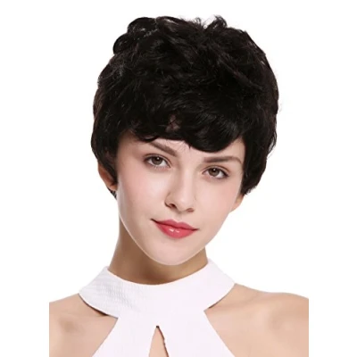 Abbildung von WIG ME UP NG HH 13 0 Perücke Damen Herren Echthaar kurz wellig modisch Naturton ungefärbt dunkelbraun