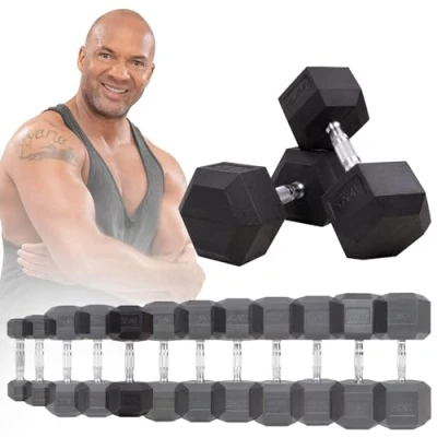 Abbildung von Miweba Sports Hexagon Hanteln HGH100 2,5 30kg 𝐏𝐫𝐨𝐟𝐢 Hantel Hantelset Kurzhanteln Gusseisen Ergonomischer Griff Einzelhantel Set Dumbbell (12.5 kg, Hantelpaar)