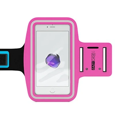 Abbildung von EAZY CASE Sport Armband für Smartphones bis 5,5 Zoll, schweißfest I Sportarmband Unisex, Sporthülle, Handyhülle, Armtasche mit Kopfhöreröffnung &amp; Schlüsselfach, Pink