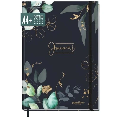 Abbildung von paper&amp;you® Bullet Journal dotted A4+ mit Gummiband &quot;Shiny Teal&quot; 156 Seiten, Notizbuch gepunktet, Skizzenbuch, Tagebuch nachhaltig &amp; klimafreundlich