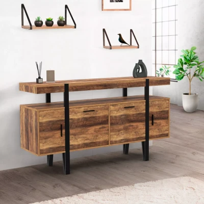 Abbildung von IDMarket Österreich Sideboard 140 cm 4 Türen Stecknadelfüße