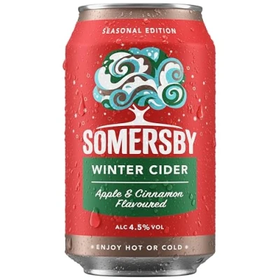 Abbildung von Somersby Winter Cider 0,33 l Dose, 24 Dosen fruchtig frischer mit dem Geschmack leckere Äpfel und Zimt 4,5 Prozent Volumen ohne künstliche Farb Aromastoffe (24 x l)