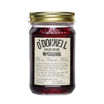 Abbildung von O&#039;Donnell Moonshine Wilde Beere Likör (350ml) Handwerklich hergestellte Spirituosen aus Berlin Premium Schnaps nach Amerikanischer Tradition 25% Vol. Alkohol