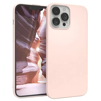 Abbildung von EAZY CASE Handyhülle Silikon mit Kameraschutz kompatibel iPhone 13 Pro Max in Hellrosa, Rosa Ultra dünn, Slimcover, Silikonhülle, Hülle, Softcase, Backcover