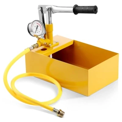 Abbildung von VEVOR Abdrückpumpe, max. 25 Bar, Befüllpumpe Set mit Einzelventil und Manometer, 5 L Wassertank, 1 m Schlauch 1/2 Zoll Außengewindeanschluss für Rohrleitungen