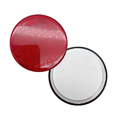 Abbildung von DOJA Barcelona Anhänger Reflektor Rund Selbstklebend Rückstrahler Pack 10 Rot Beleuchtung, Reflektoren Aufkleber, Auto Reflektoren, Motorrad Reflektorband, Wohnwagen Katzenaugen