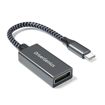 Abbildung von DriverGenius USB C zu DisplayPort 8K Adapter 7680x4320 Typ DP Monitor Video Konverter [8K@60Hz / 4K@144Hz, HDR]