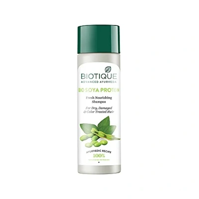 Abbildung von Biotique Soja Protein Fresh Balancing Cleanser für farb behandeltes und Dauerwelle erhalten Haar 120 ml