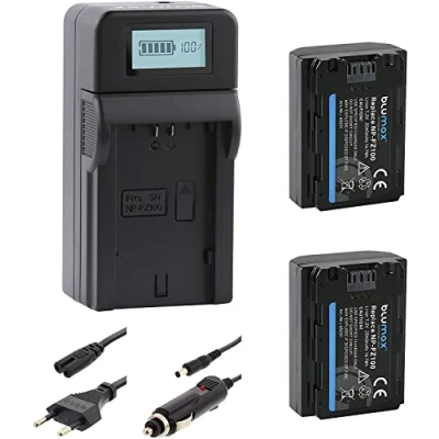 Abbildung von Blumax 2X Akku ersetzt Sony NP FZ100 2040mAh + Turbo Ladegerät für FX30 7 IV 7c 7RIV 7RV 7RIII ZV E1