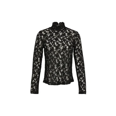 Abbildung von s.Oliver Schwarz LABEL Damen 2156689 Langarmshirt mit Spitze, 9999, 42