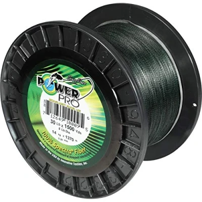 Abbildung von POWER PRO Unisex Erwachsene 21100501500E Spectra Faser geflochtene Angelschnur, moosgrün, 1500YD/50LB