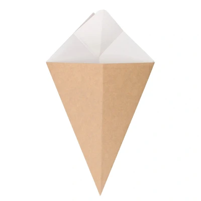 Abbildung von Spitztüten aus Kraftpapier mit Majofach