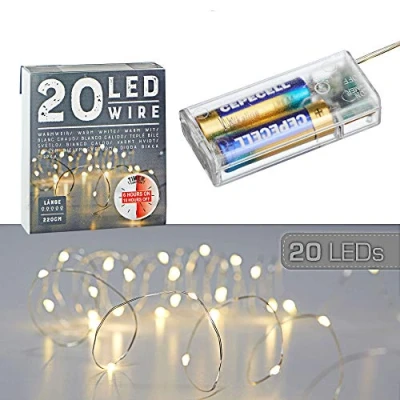 Abbildung von CEPEWA LED Lichterkette, Batterie 6/18h Timer Draht 20 1,9m
