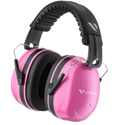 Abbildung von Vanderfields 33dB Lärmschutz Kopfhörer Erwachsene, Gehörschutz Schießsport, Kapselgehörschutz Baustelle, Hochdichter Akustikschaumstoff, Komfortabel, Faltbar, Rosa