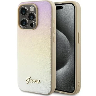 Abbildung von GUESS GUHCP14XPSAIRSD Hülle für iPhone 14 Pro Max 6.7&quot;&quot; golden hardcase Saffiano Iridescent Script