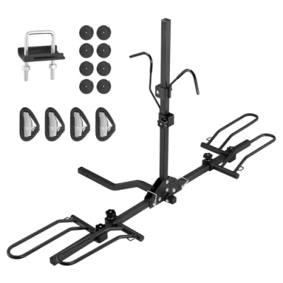 Abbildung von VEVOR 2 Fahrradträger, klappbarer Träger für die Anhängerkupplung, Auto, LKW, SUV, 1,25&quot;/2&quot; Empfänger, Rechteckige Schnittstelle