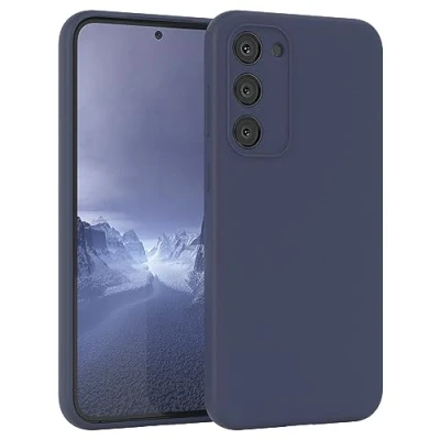 Abbildung von EAZY Case Cover Shell kompatibel mit Samsung Galaxy S23 Plus Dünn Transparent Silikon Schutzhülle, Gummi Schutzhülle weiche Silikon, Stoffinlay aus Microfasern in Nacht Blau