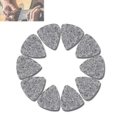 Abbildung von Vbest life Musik Filz Plektren Ukulele Plektrum Gitarre Wollfilz 3mm Schwarz Grau Instrument Zubehör(Grau)