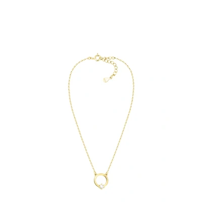 Abbildung von Sofia Milani Damen Halskette 925 Silber vergoldet/golden mit Zirkonia Steinen Kreis Anhänger N0579
